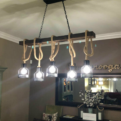 Creative Hemp Rope Long Pendant Lamp