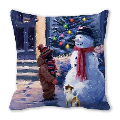 Merry Christmas Christmas Encryption Peach Skin Fabric Home Decoration Sofa Cushion Pillow ZT428