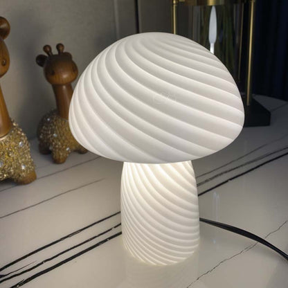 INS Girl Glass Mushroom Table Lamp In Bedroom