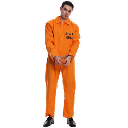 Halloween Orange Prisoner Cosplay Party Costume Jumpsuit