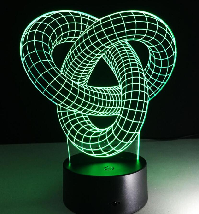 Knot 2 - Hologramme de lampe LED à illusion d'optique 3D