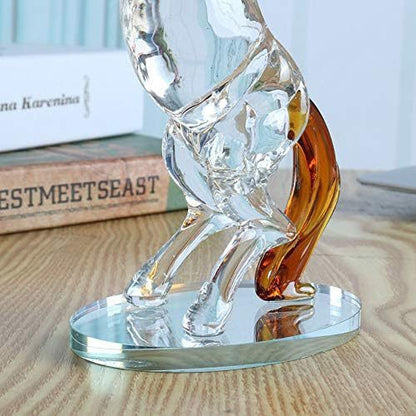 Statue de cheval en verre cristal, décoration de Table animale