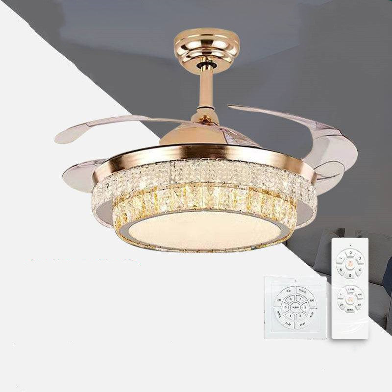 LED Crystal Fan Chandelier Is Suitable For Dining Room And Living Room