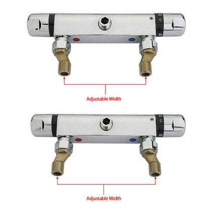 Robinet mitigeur thermostatique de douche à barre apparente, fond chromé, 1-2 sorties, nouveau