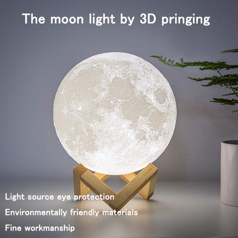 Luces LED de noche, lámpara de Luna, impresión 3D, luz de luna, regulable, regulable, recargable, mesita de noche, lámpara de escritorio, luz nocturna LED para niños 