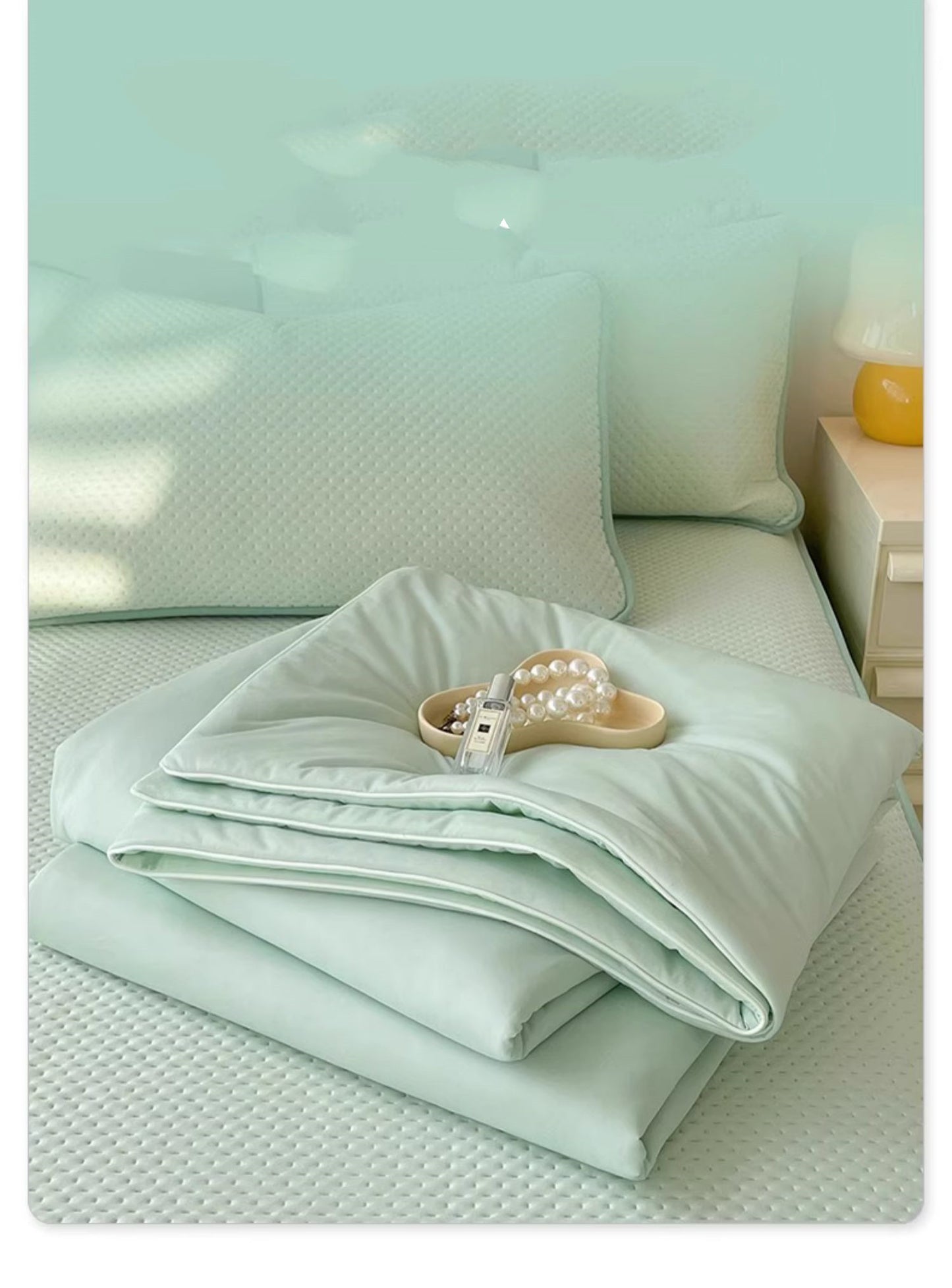 Ensemble de couette Summer Cool, drap-housse de lit quatre pièces