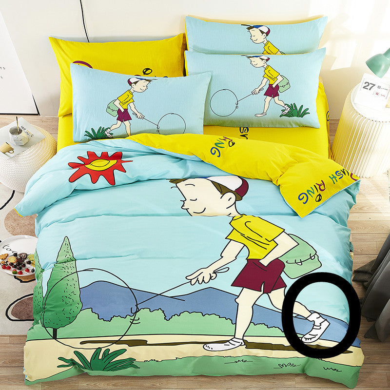 Drap de lit pour enfants, housse de couette, drap de lit, dessin animé mignon, textile pour la maison