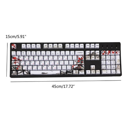 PBT Wangjiang Plum Keycap 109 Clé OEM Hauteur Coréen Japonais 