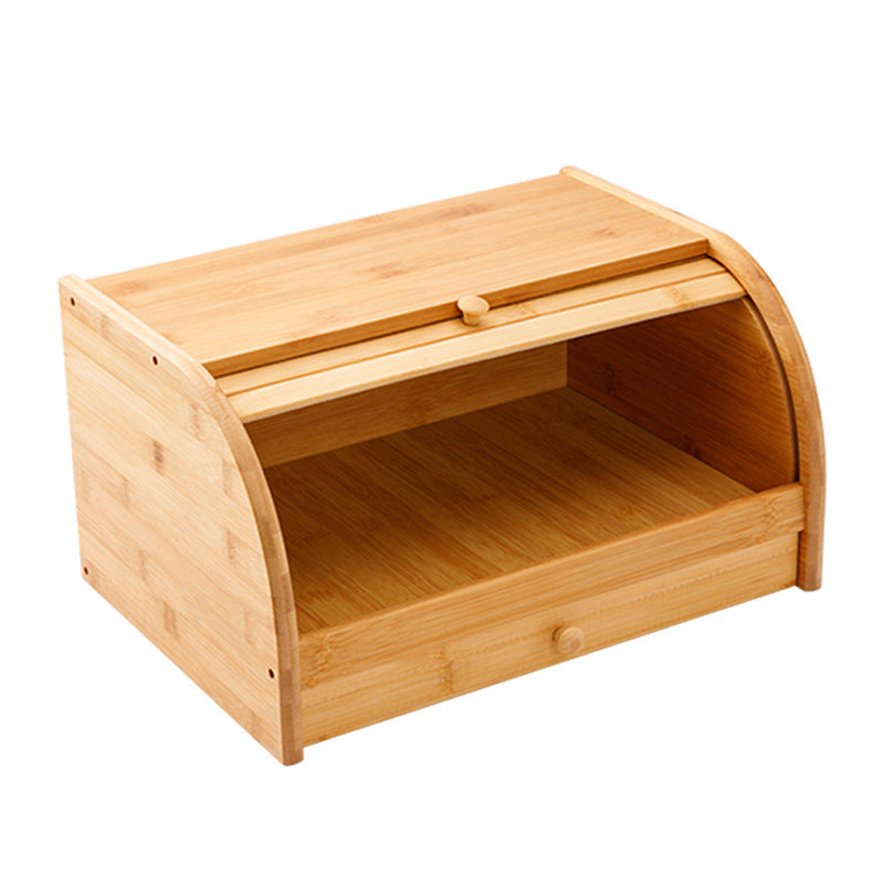 Caja de pan grande orgánica para mesa de cocina, caja de almacenamiento de pan