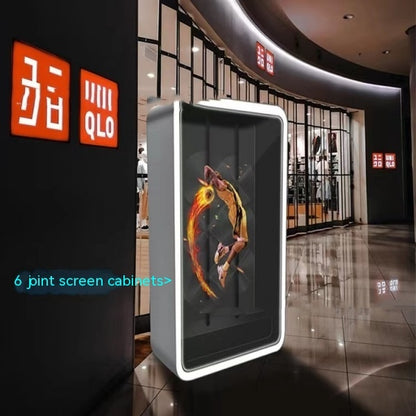 3d Holographic Fan Advertising Machine 60CM Splicing 33 Joint Screen Floor Stand