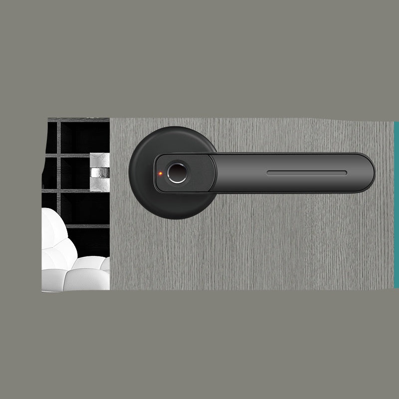 Indoor Fingerprint Lock Home Wooden Door Room