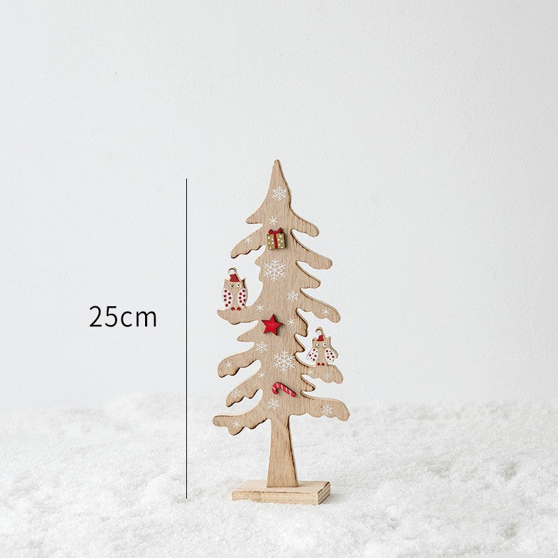 Creative Wooden Christmas Tree Mini Decorations