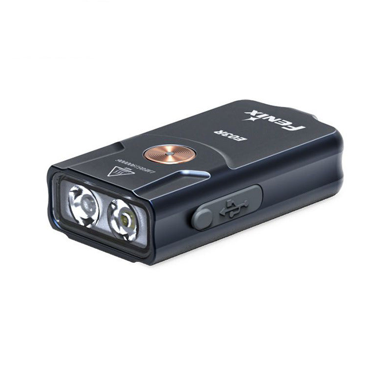 Mini lampe de poche EDC rechargeable de type C d'urgence avec porte-clés