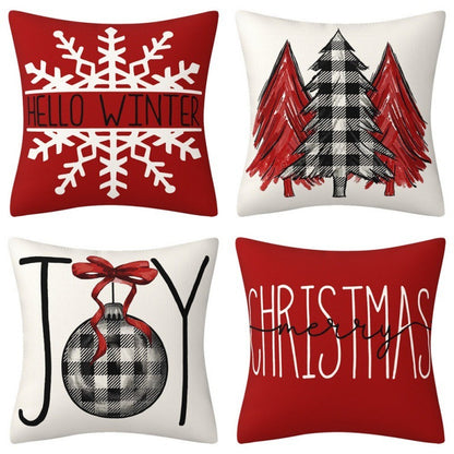 Home Decoration Christmas Pillow Cover Four-piece Set