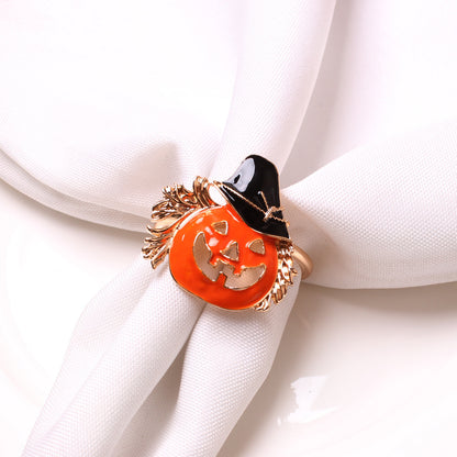 Skull Pumpkin Halloween Paranormal Napkin Buckle Hotel