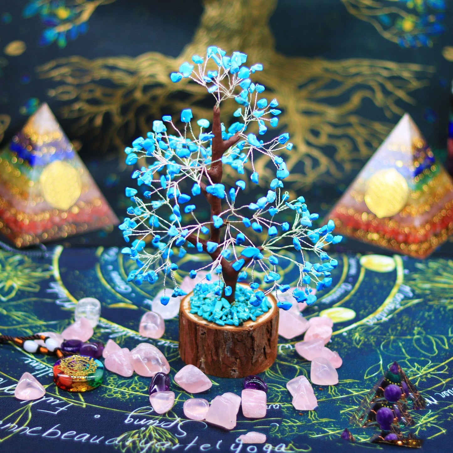 Nouveau Arbre en cristal artisanat décoration Turquoise |