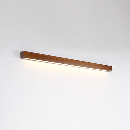 Walnut Color Log Strip Wall Lamp Modern Minimalist