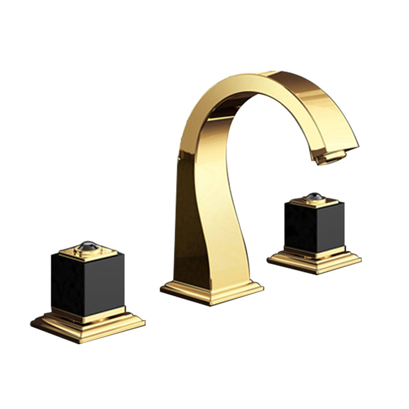 Two-piece basin faucet Golden three-hole basin bathroom cabinet