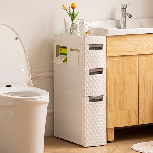 Plastic Floor-standing Multi-layer Toilet Corner Shelf Bathroom Toilet Side Storage Cabinet