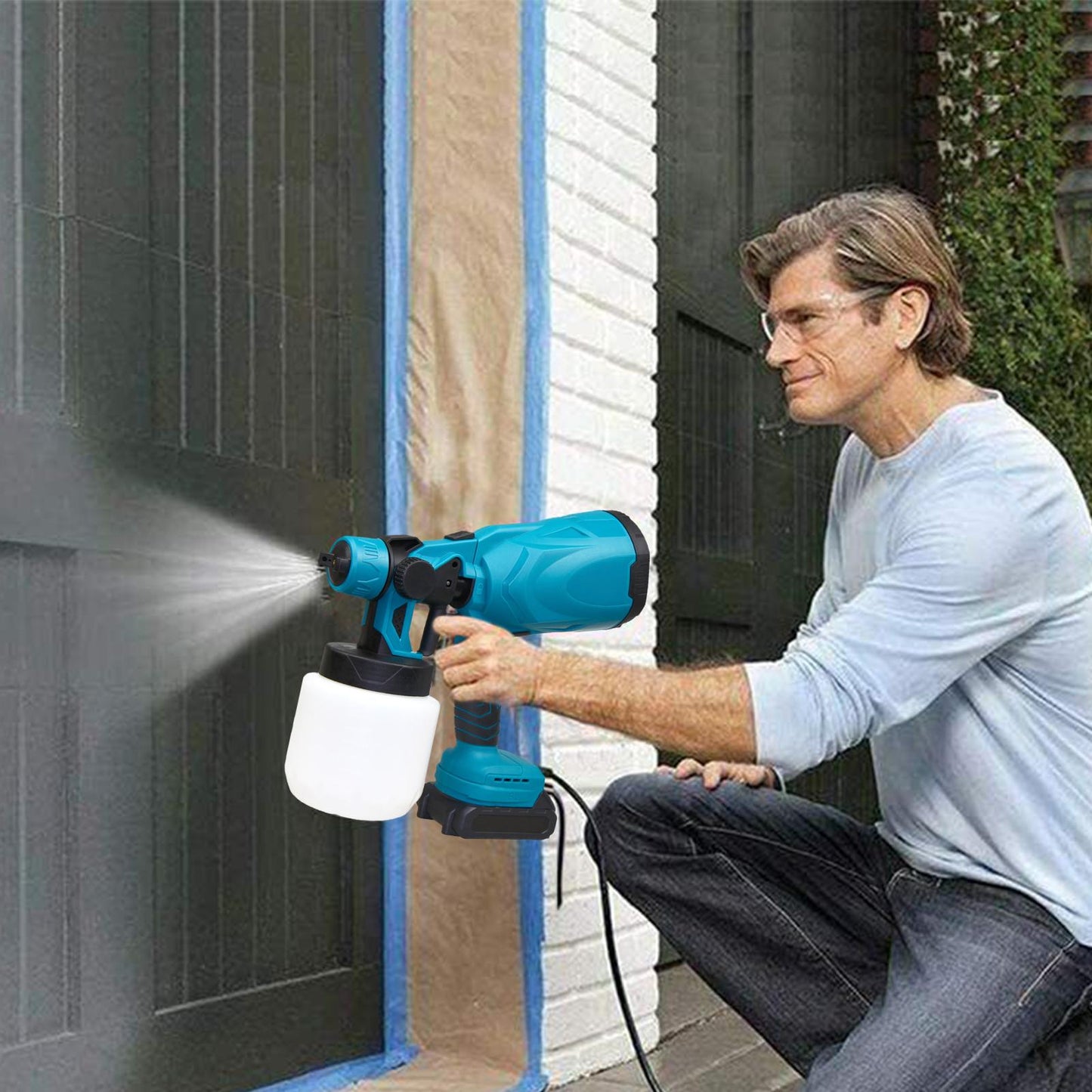 Pistola de pintura en aerosol de pared eléctrica recargable