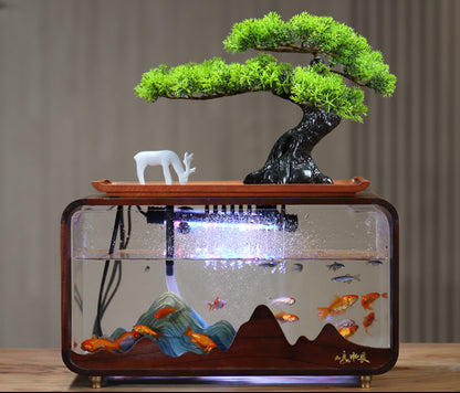 Desktop Fish Tank Flowing Water Ornaments Light Luxury Living Room