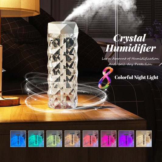 Lampe en cristal humidificateur d'air couleur veilleuse tactile avec brumisateur froid LED atmosphère décoration de la pièce lumières de décoration intérieure