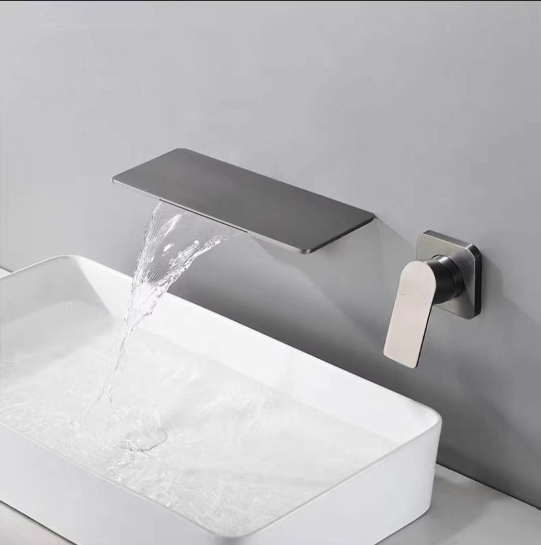 Grifo de lavabo negro para lavabo de montaje oscuro