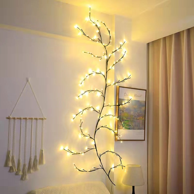 Vignes avec lumières guirlande de noël lumière Flexible bricolage branche de vigne de saule lumière LED pour mur de chambre décor de fête de mariage