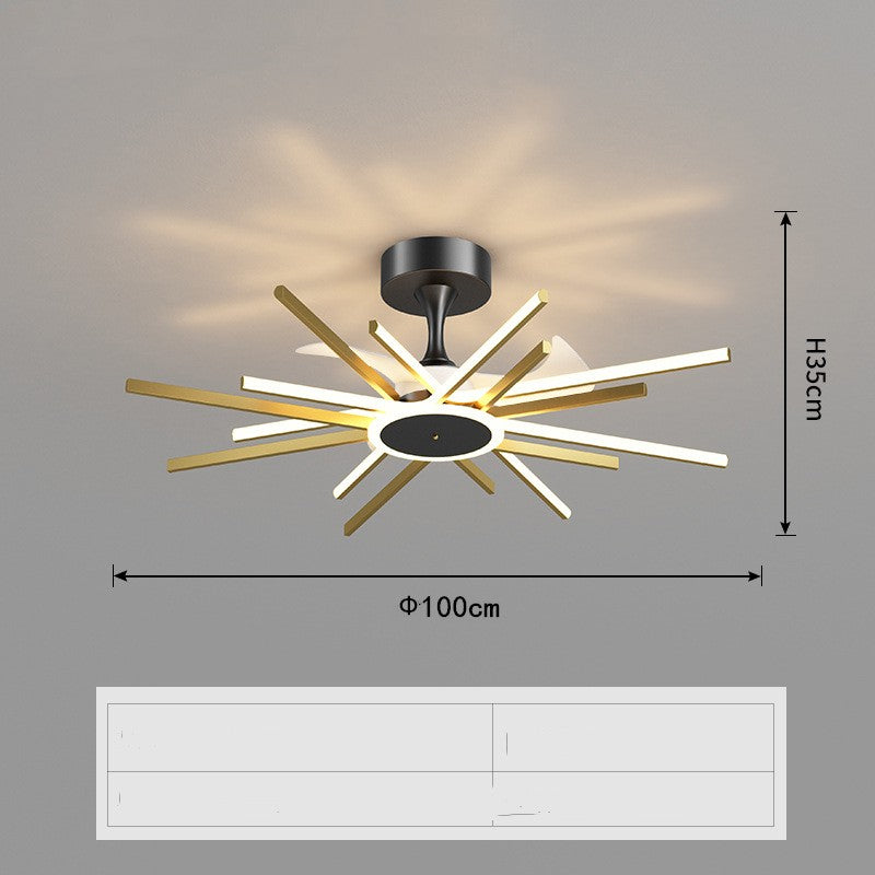 Lámpara de ventilador de salón de lujo con luz nórdica, nuevo estilo Simple