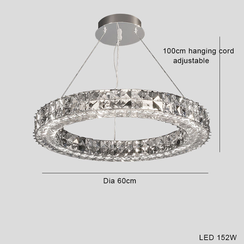 Lustre en cristal de Style de luxe léger moderne Simple Led