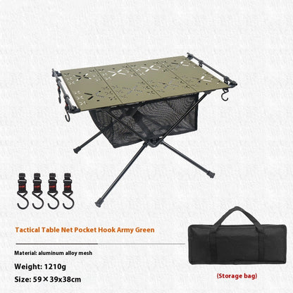 Outdoor Folding Table Aluminum Alloy Camping Round Picnic Table