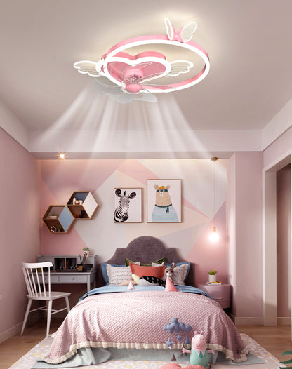 Simple Cartoon Heart-shaped Butterfly Ceiling Lamp For Children