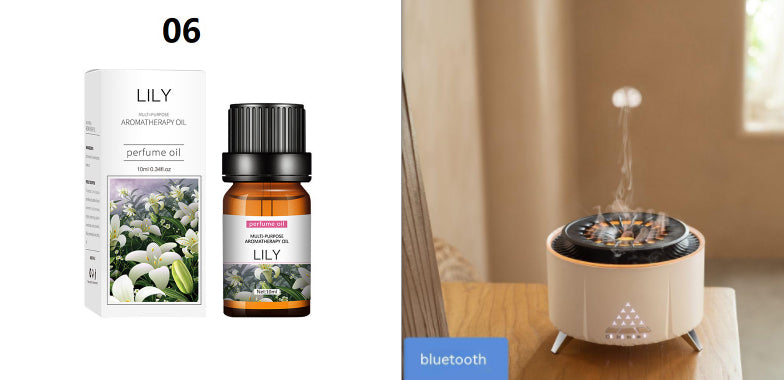 Humidificador de escritorio con difusor de aroma de llama de ruido blanco