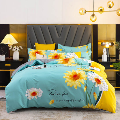 Thickened Brushed Four-piece Winter Bed Sheet And Duvet Cover Three-piece Bedding Set