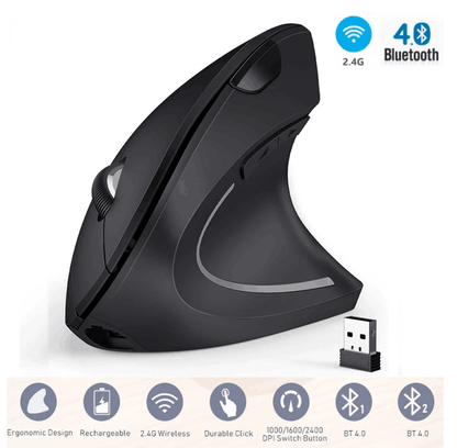 Souris verticale Bluetooth 2.4G, Rechargeable, Arc original, double mode