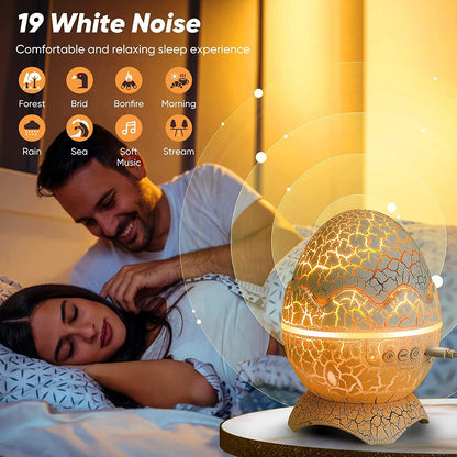 New Star Light Crack Translucent Dinosaur Egg Water Ripple USB Projection Night Light Home Decor