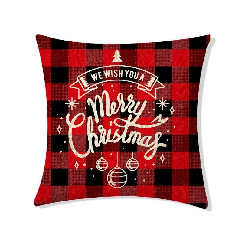 Christmas Linen Pillow Cover Home Decoration