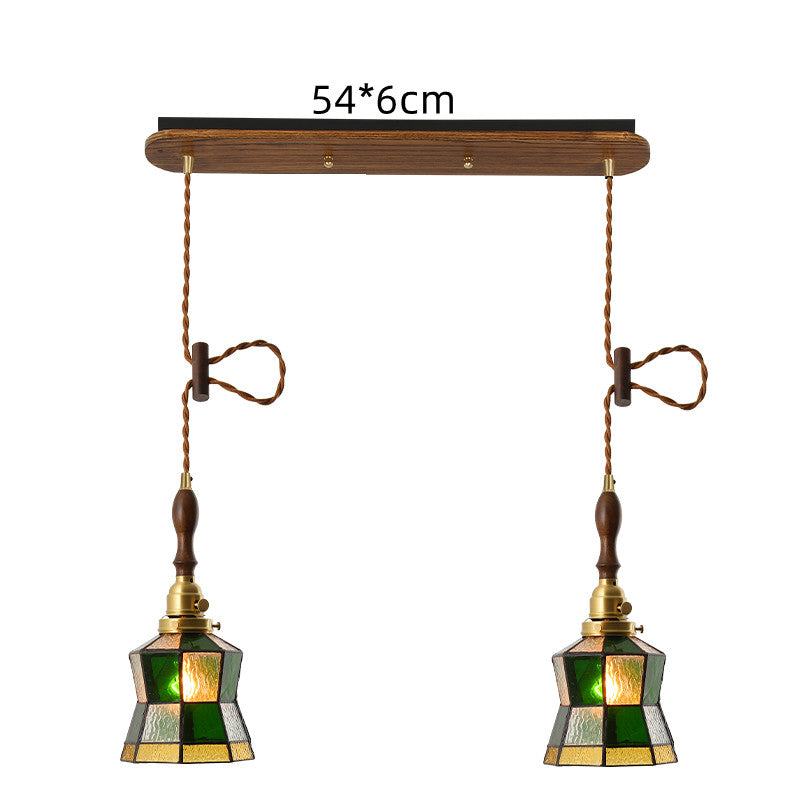 Japanese Retro Restaurant Bedroom Homestay Brass Glass Chandelier