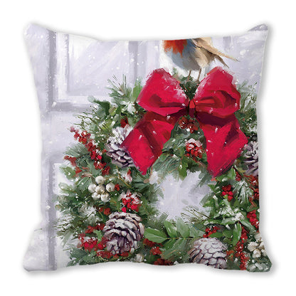 Merry Christmas Christmas Encryption Peach Skin Fabric Home Decoration Sofa Cushion Pillow ZT428