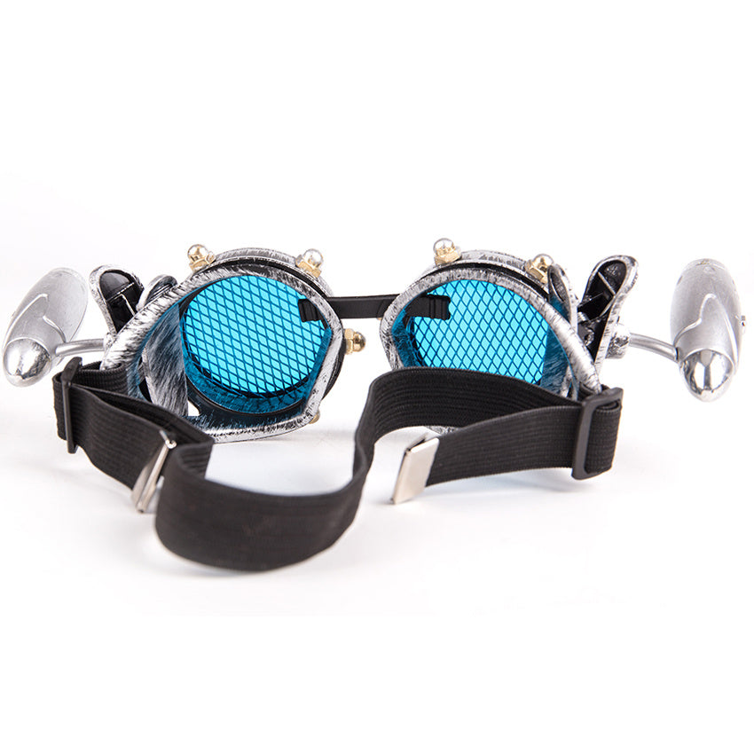 Gafas de cosplay estilo steampunk industrial retro con luces LED para disfrazarse de Halloween