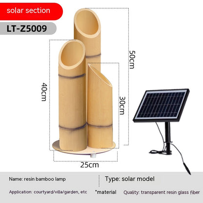 Le bambou imperméable extérieur solaire allume la cour de modélisation de paysage de Villa de jardin