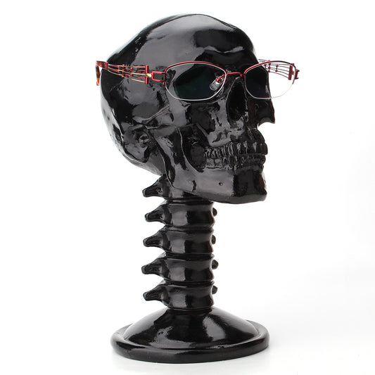 Skull Ornaments Glasses Frame Black Porch Table Decoration Furnishings