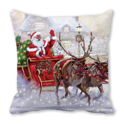 Merry Christmas Christmas Encryption Peach Skin Fabric Home Decoration Sofa Cushion Pillow ZT428