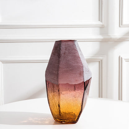 Handmade Colored Glass Vase Creative Home Decoration