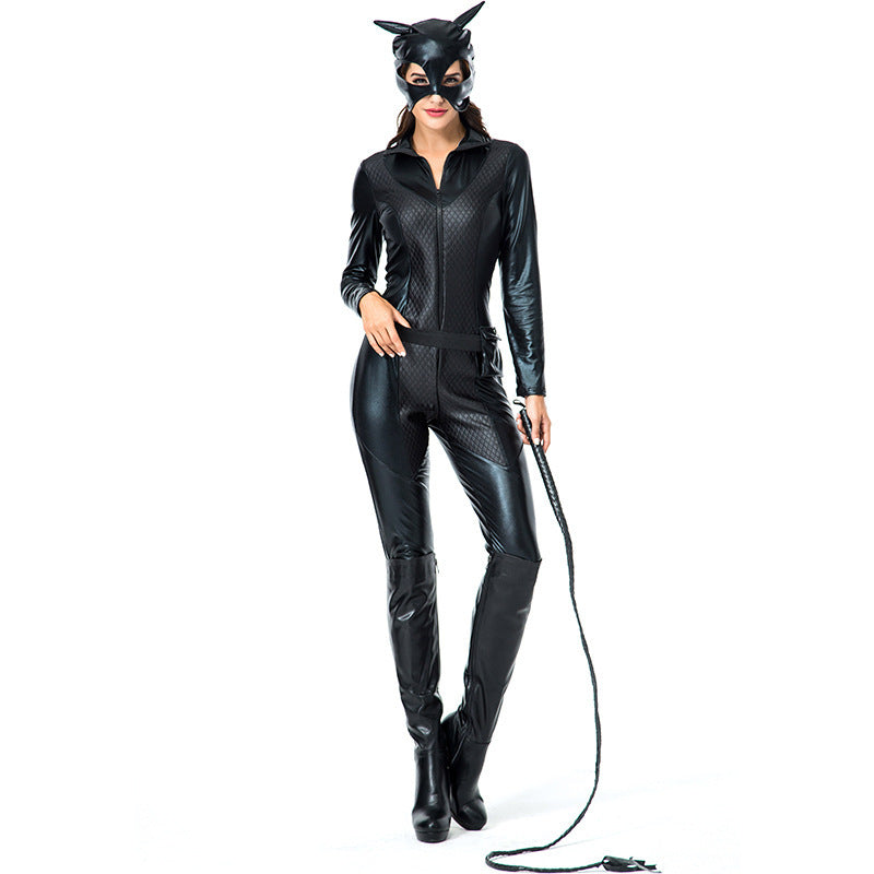 Costume d'Halloween en cuir pour fille-chat