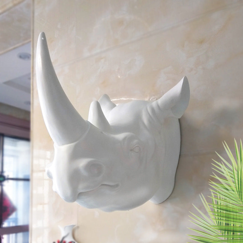 Tête de rhinocéros, décoration créative de style maison