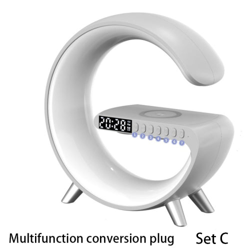 Nueva lámpara LED inteligente en forma de G, altavoz con Bluetooth, cargador inalámbrico, lámpara de ambiente, Control por aplicación para decoración del hogar y dormitorio