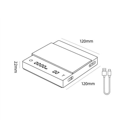 Temporizador recargable con báscula electrónica de café italiano hecho a mano