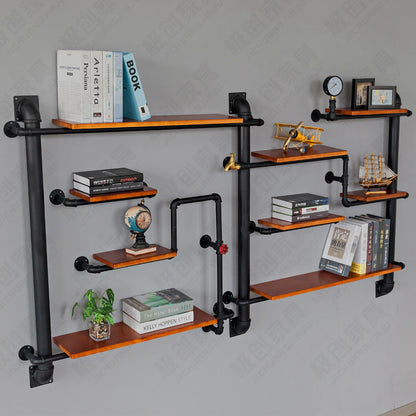 Retro Industrial Air Wall Water Pipe Shelving Wall Hanging