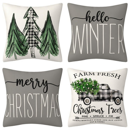 Home Decoration Christmas Pillow Cover Four-piece Set